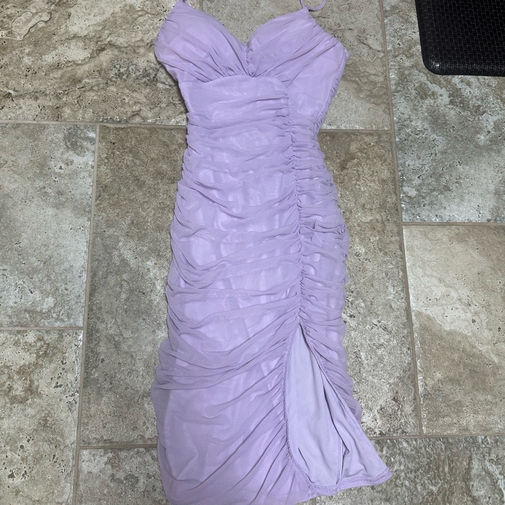 Lulus Elegant Lavender Ruched Mini Dress